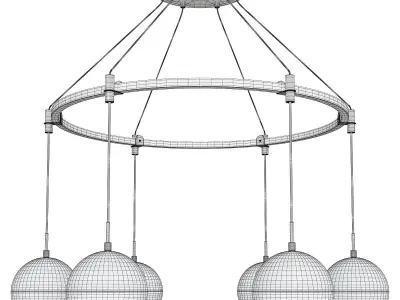 CEDAR and MOSS 8 6 LIGHT CHANDELIER Low-poly 3D model