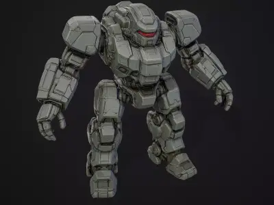 Mecha Robot Low-poly 3D model order