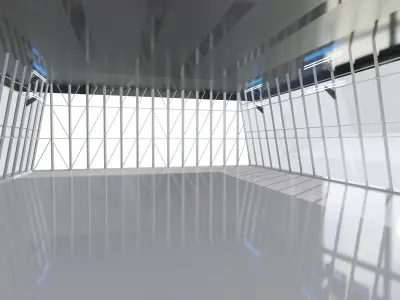 Sci-Fi Futuristic Corridor 2 Concept hall Sci Fi Exhibition 3D model