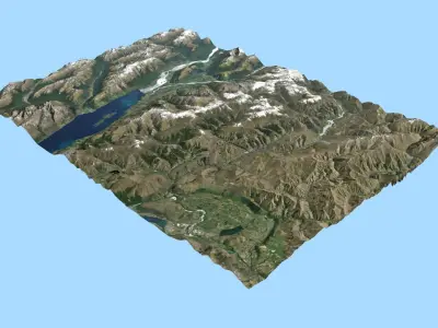 Mountains Landscape - Glenorchy New Zealand 3D model