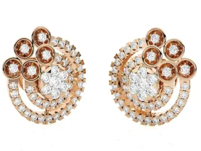 Light wt Women Diamond Earrings  3D print model