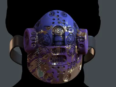 Gas mask helmet 3d model scifi Low-poly  Low-poly 3D model 525