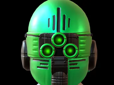Gas mask helmet 3d model scifi Low-poly  Low-poly 3D model 322