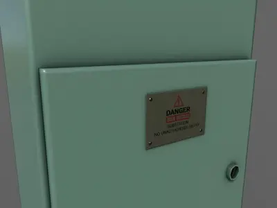 PBR Electric Box Green V4 Low-poly 3D model