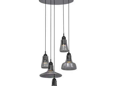 SHADOWS SET five light pendant hanging from metal frame 3D model