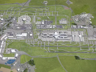 Paris - Charles de Gaulle Airport - CDG Low-poly 3D model