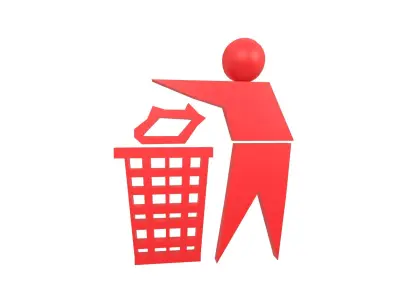 Recycle Symbols v7 003 Low-poly 3D model