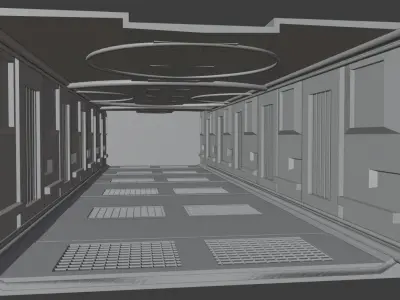 Scifi Corridor 3D model buy