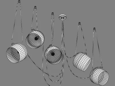 727253 Omega Lightstar chandelier hanging 3D model
