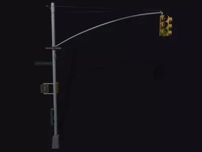 Traffic Light Low-poly 3D model 3