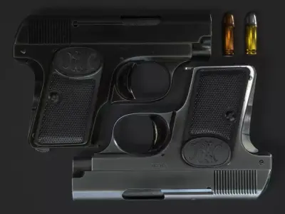 Browning M 1906 pistol Low-poly 3D model Low-poly 3D model