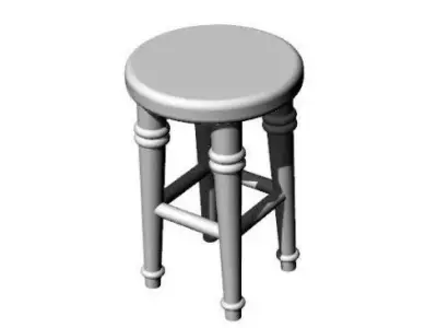 Dolls House Miniature 4 legged Stool 12th Scale Free 3D print model