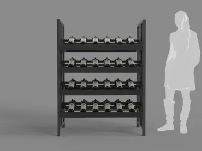 Wine Bottles Display 3D model