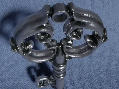 old key charm 3D print model