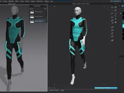  Sci Fi Space Outfit N1 23  Marvelous Designer  ZPRJ FBX OBJ MTL 3D model