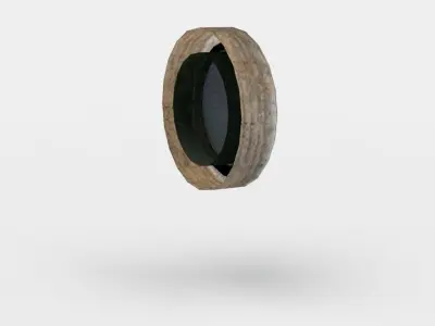 Window round mirror Low-poly 3D model