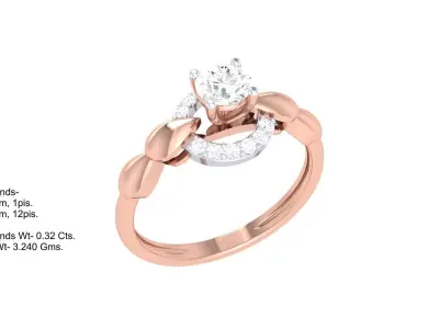  Women Ring MTL 3dm STL OBJ FBX Details 3D print model 11