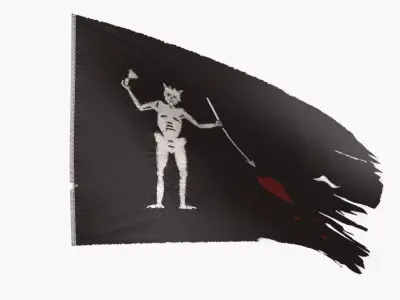 Pirate Flag - Francis Spriggs and Edward Lowe Low-poly 3D model