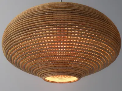 Rattan Lighting Set 3 3D model