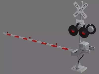 Railroad Crossing 1A Low-poly 3D model