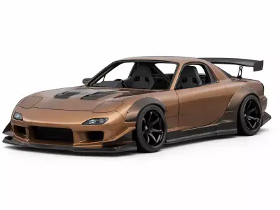 Mazda RX7 Modified Tuning Car Street Racing Vehicle Model 3D model