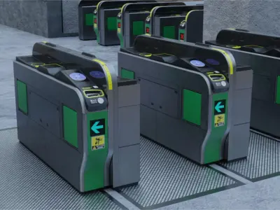 JapaneseSubwayTicketChecker Low-poly 3D model