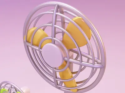 Miniature dollhouse furniture desktop fan and floor fan 3D print model