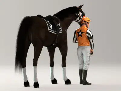  Racehorse and Jockey HQ 004 Editorial License 