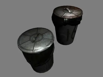 Garbage Barrels Low-poly 3D model