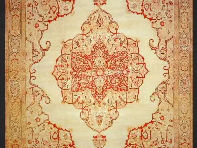 Persian carpet first series Low-poly 3D model