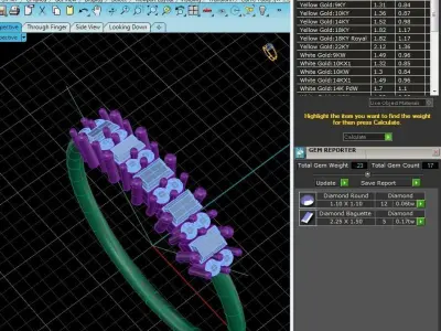 Solitaire Women Light Weight Baguette Band Ring 3D print model