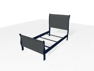 Waynesburg Twin Wood Sleigh Bed 3D model