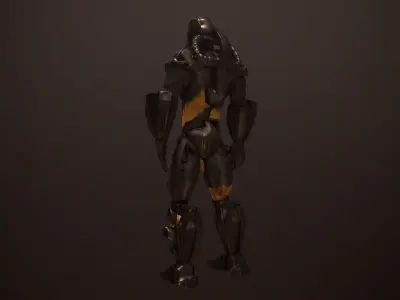 Robot solider Low-poly 3D model