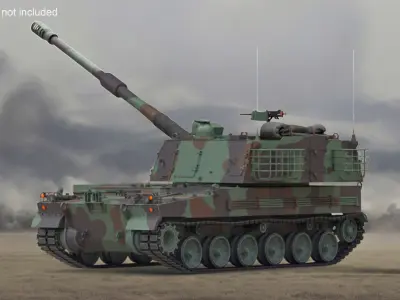  K9 Thunder Howitzer Rigged for Cinema 4D 