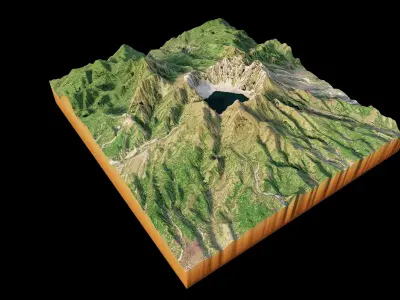 Mount Pinatubo 3d model terrain 3D model