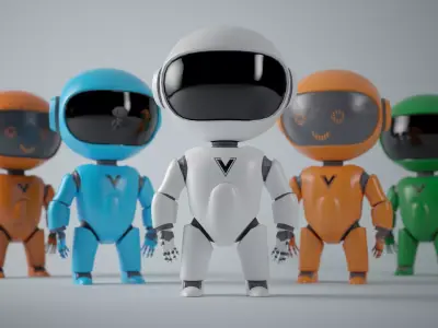 CyberBot Punk Series Low-poly 3D model