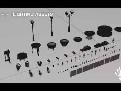 Plan V Historic Lighting Kit A World-Building Booster Pack  3D model