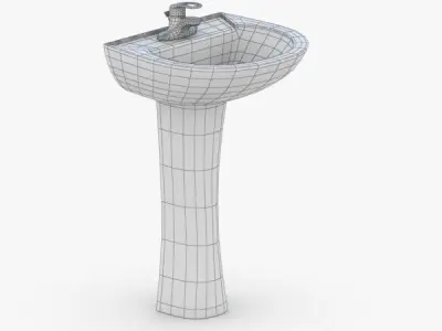 1599 - Sink Low-poly 3D model