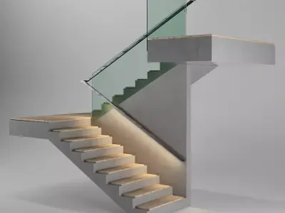 Minimalism Concrete Staircase 3D model