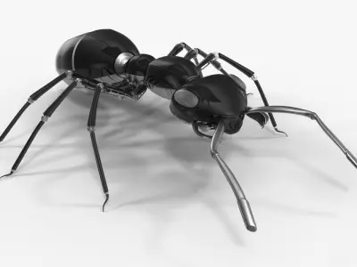 Black Mechanical Ant 3D model