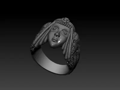 Dual Deity Gold Ring  Egyptian Greek Mythology Fusion  3D print model