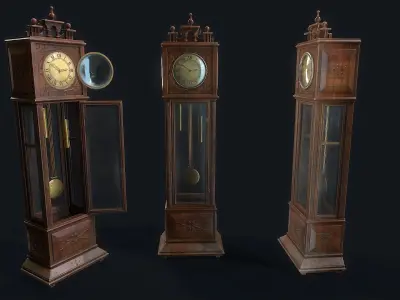 Antique Floor Clock  Low-poly 3D model