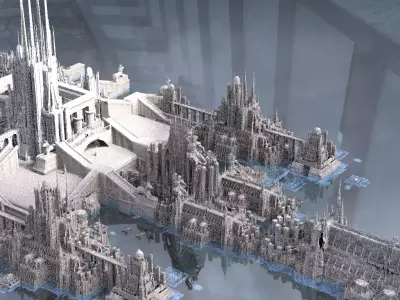 Ancient hallways Scifi City Kit bash 3D model