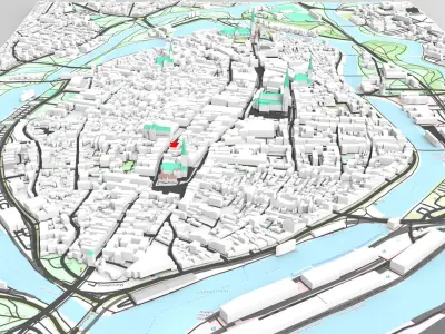 Cityscape Lubeck Germany 3D model