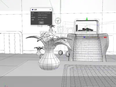 cartoon bedroom 3D model