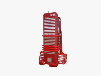 SciFi Building A05 Red - Sci Fi Exterior Design Low-poly 3D model