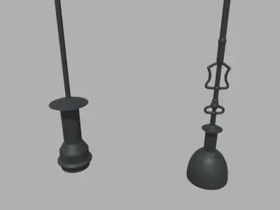 Street Lights 011 012 013 014 Low-poly 3D model