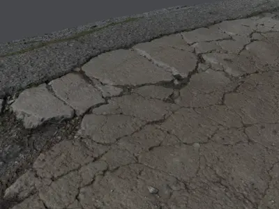 Roadcracks03 asphalt texture - asphalt texture 3D model
