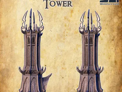 Dark Elf Tower Tabletop Terrain 28 MM 3D print model