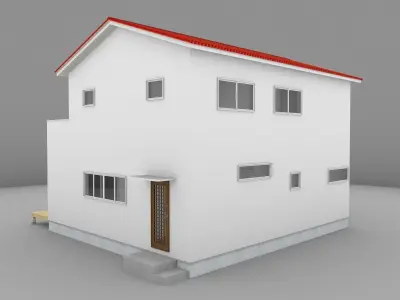 House model for background 21 Low-poly 3D model